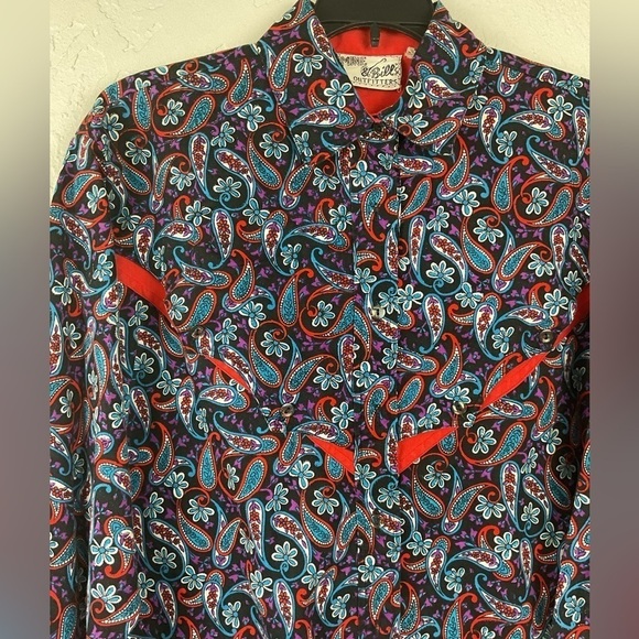 mine & bill’s outfitters Tops - Vintage Mine & Bill’s Outfitters Long Sleeve Button Down Western Paisley Shirt S